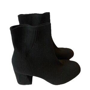New Mia Black Shoes Strech Knit  Ankle Booties Size 7.5 Elastic Goth Whimsigoth‎